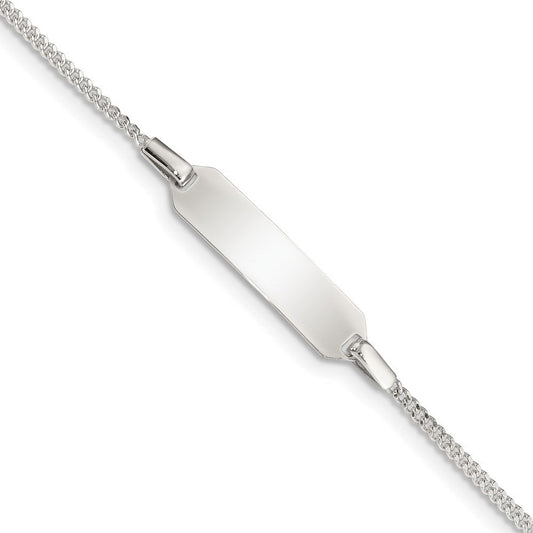 Sterling Silver Childrens 5in Plus 1in EXT ID Curb Link Bracelet QID69-6