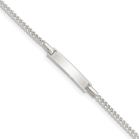 Sterling Silver Polished Childrens ID Curb Link 5in Plus 1in Ext. Bracelet QID70-6