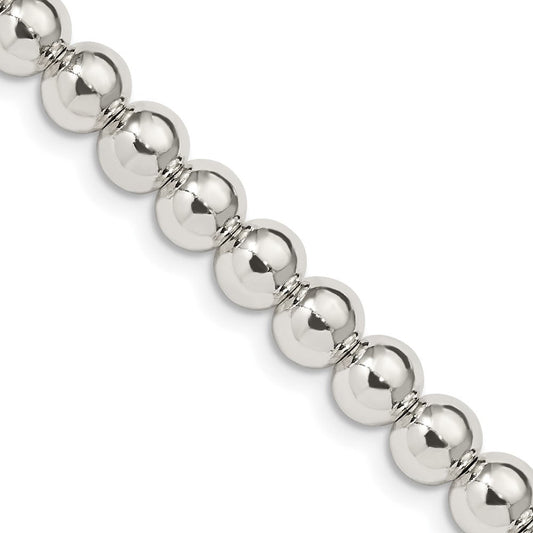 Sterling Silver 6.1mm Beads on Box ChainQK35