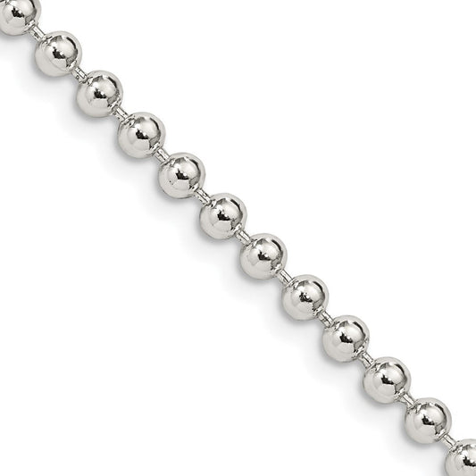 Sterling Silver 3mm Beaded ChainQK83