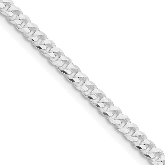 Sterling Silver Rhodium-plated 3.15mm Flat Curb ChainQLB080R