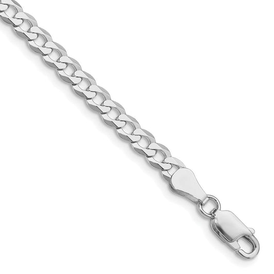 Sterling Silver Rhodium-plated 4.7mm Flat Curb Chain QLB120R-8