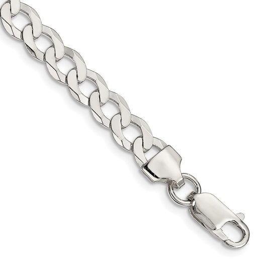 Sterling Silver 6.8mm Flat Curb Chain QLB180-8