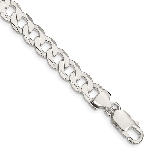 Sterling Silver 7.5mm Flat Curb Chain QLB200-8
