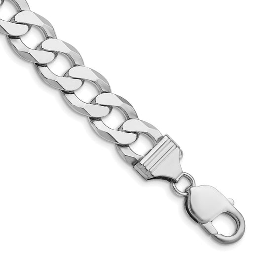 Sterling Silver Rhodium-plated 11.75mm Flat Curb Chain QLB300R-7