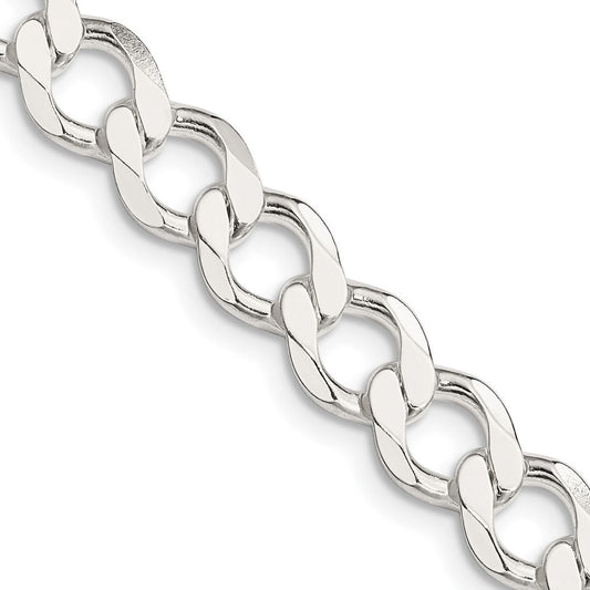 Sterling Silver 8.1mm Semi-solid Flat Curb ChainQLFB180
