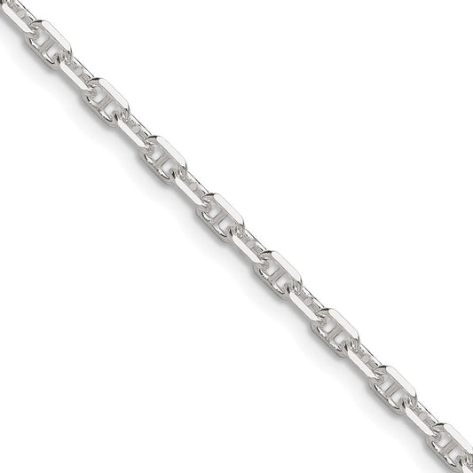 Sterling Silver Polished and D/C 3mm Mariner Link ChainQMA080