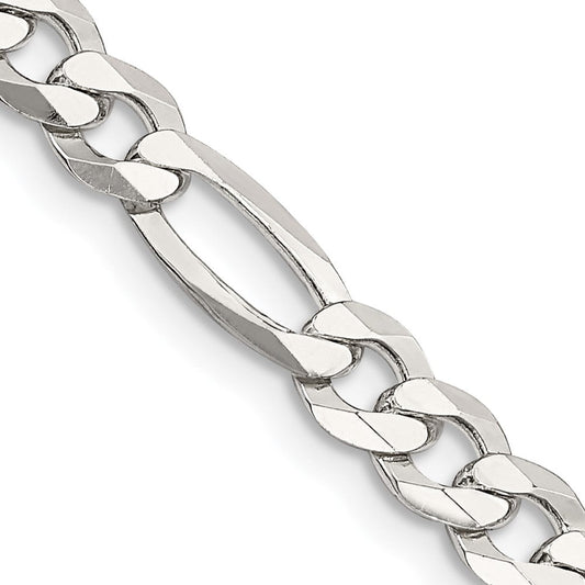 Sterling Silver 5.5mm Lightweight Flat Figaro ChainQMB150