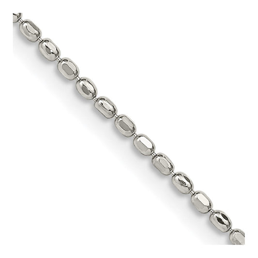 Sterling Silver 1.5mm Fancy Beaded ChainQPE12