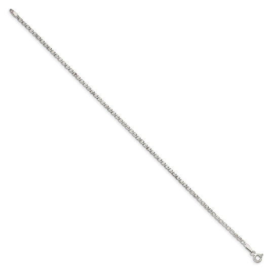 Sterling Silver 2mm Fancy Anchor Pendant Chain Anklet QPE17-8