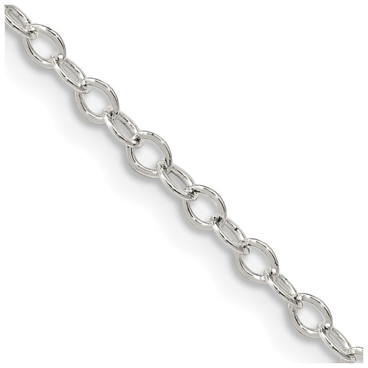 Sterling Silver 2.5mm Flat Open Oval Cable ChainQPE80