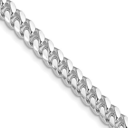 Sterling Silver Rhodium-plated 6mm Domed w/ Side D/C Curb ChainQRC180R