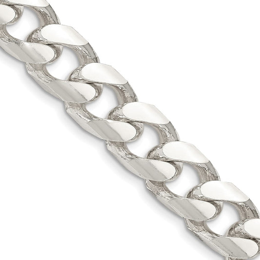 Sterling Silver 11mm Domed w/ Side D/C Curb ChainQRC350
