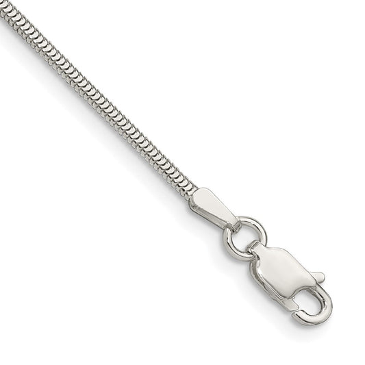 Sterling Silver 1.5mm Diamond-cut Flat Snake Chain QSF160-8