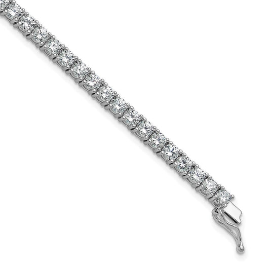 Sterling Shimmer Sterling Silver Rhodium-plated 3.5mm CZ 54 Stone 8 inch Bracelet QSH181-8