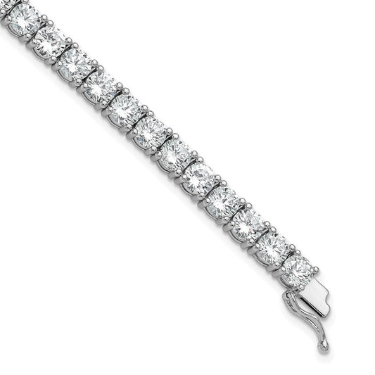 Sterling Shimmer Sterling Silver Rhodium-plated 5mm CZ 34 Stone 7 inch Bracelet QSH183-7