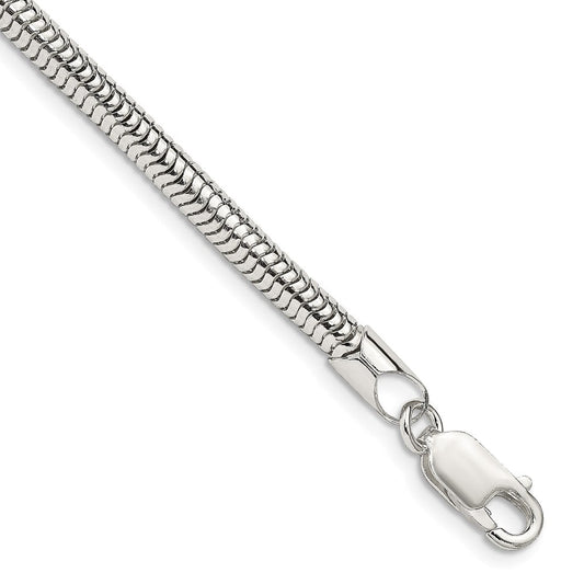 Sterling Silver 4mm Round Snake Chain QSNL100-8