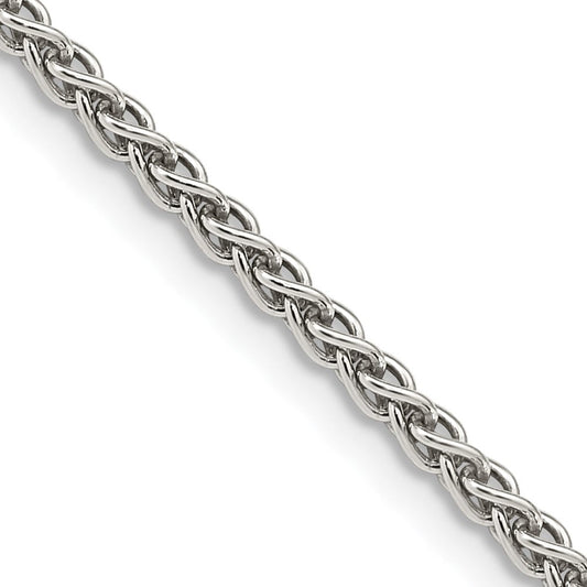 Sterling Silver Rhodium-plated 2.5mm Round Spiga ChainQSP060R