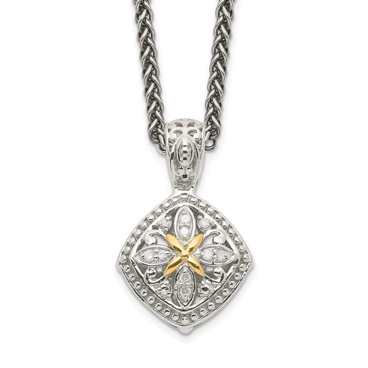 Shey Couture Sterling Silver with 14K Accent 18 Inch Diamond Necklace QTC1171