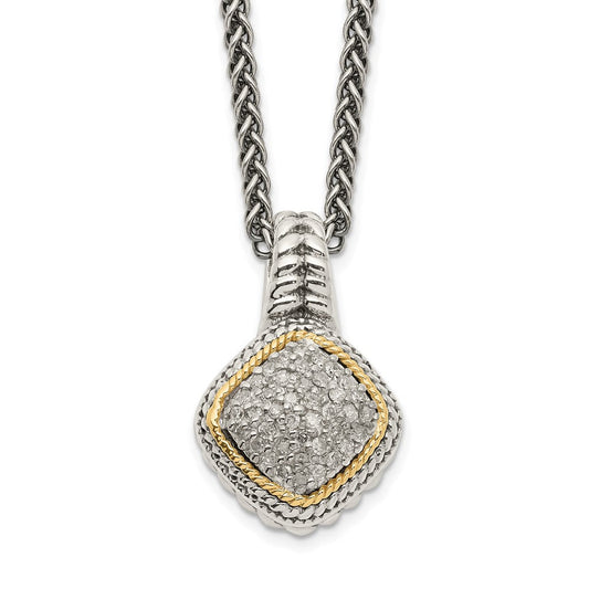 Shey Couture Sterling Silver with 14K Accent 18 Inch Diamond Necklace QTC1180