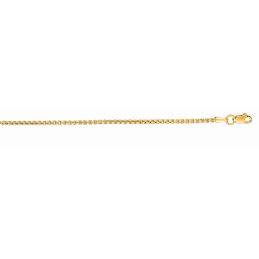 Royal Chain 14K Gold 1.3mm Lite Round Box Chain RBX060