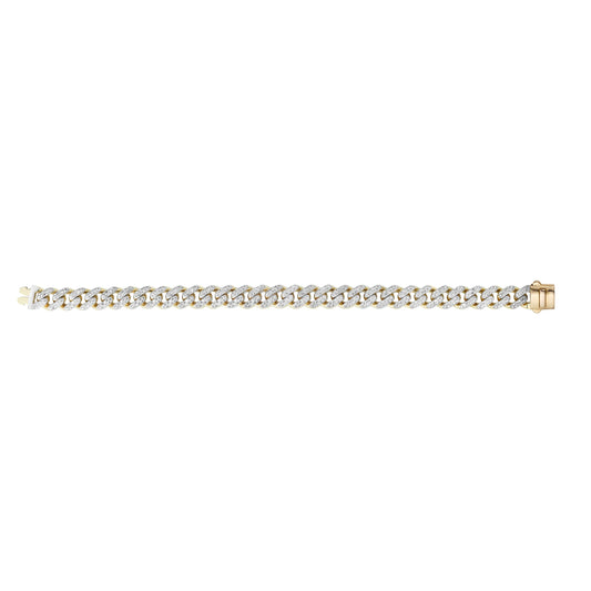 Royal Chain 14K Gold 9.5mm Lite Miami Cuban with Diamonds RC10036