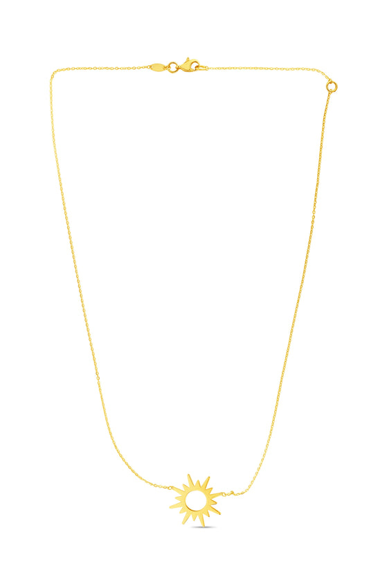 Royal Chain 14K Gold Sunburst Necklace RC11220