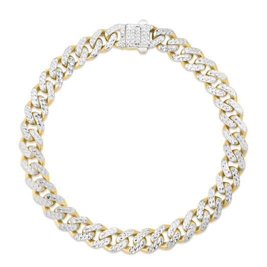 Royal Chain 14K 8mm White Pave Lite Miami Cuban Chain RC11595