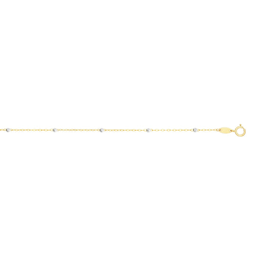 Royal Chain 14K Gold Diamond Cut Bead Saturn Chain RC1261