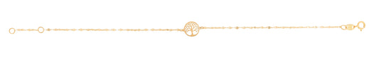 Royal Chain 14K Gold Tree of Life on Mirror Chain Bracelet RC13145