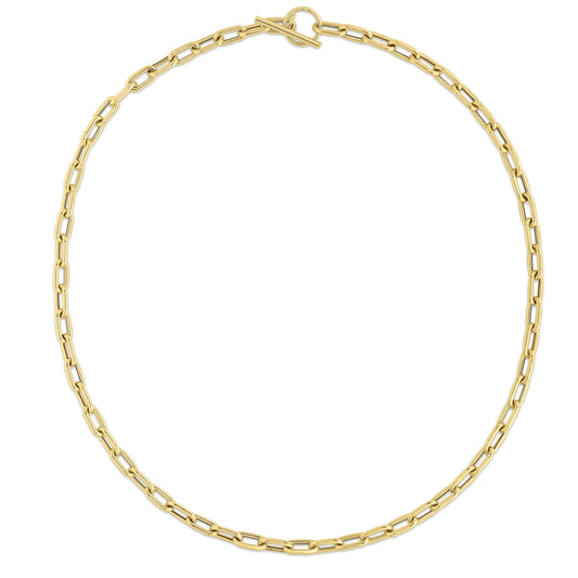 Royal Chain 14K Gold Paperclip Toggle Link Necklace RC14302