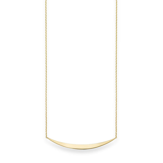 Royal Chain 14K Gold Polished Crescent Bar Necklace RC1443