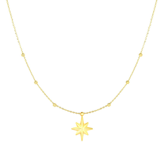 Royal Chain 14K Gold Polished North Star Necklace RC2342