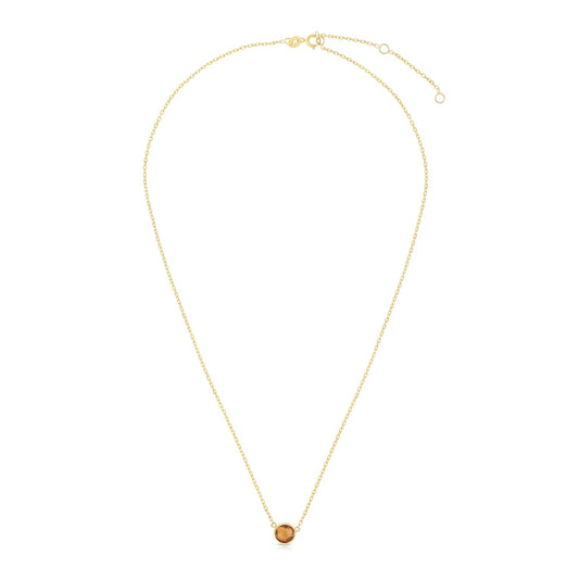 Royal Chain 14K Gold & Citrine Solitaire Necklace RC6946