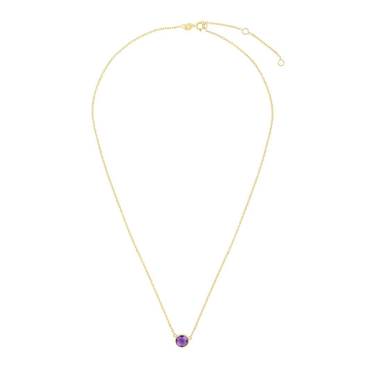 Royal Chain 14K Gold & Amethyst Solitaire Necklace RC6949