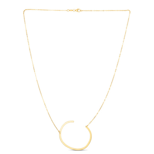 Royal Chain 14K Gold Large Initial C Necklace RCC10908