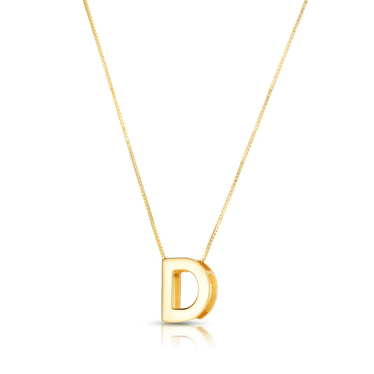Royal Chain 14K Gold Block Letter Initial D Necklace RCD10969