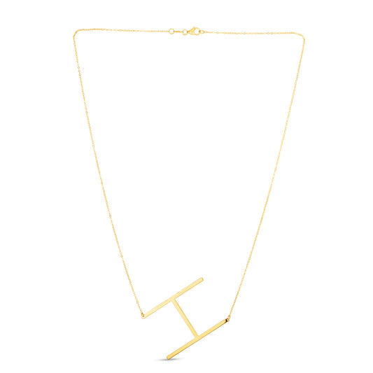 Royal Chain 14K Gold Large Initial H Necklace RCH10908
