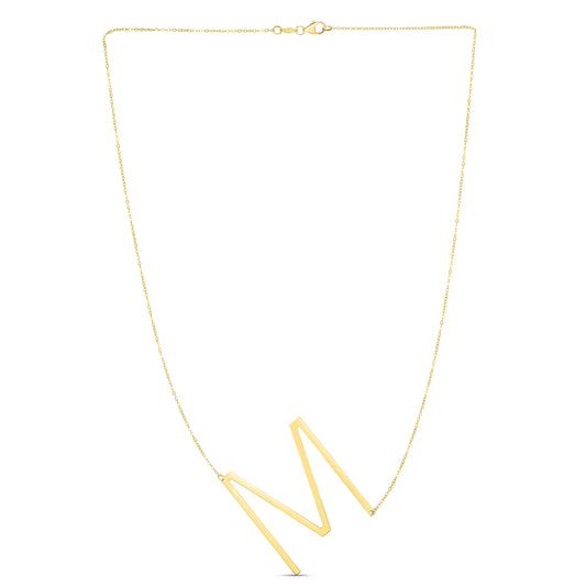 Royal Chain 14K Gold Large Initial M Necklace RCM10908