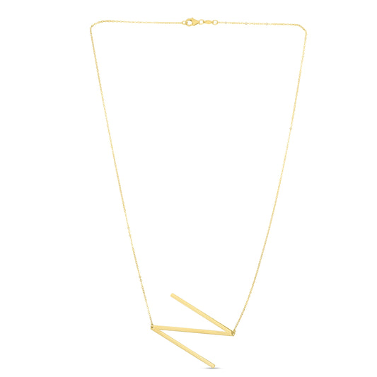 Royal Chain 14K Gold Large Initial N Necklace RCN10908