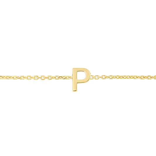 Royal Chain 14K Mini Initial P Bracelet RCP13324