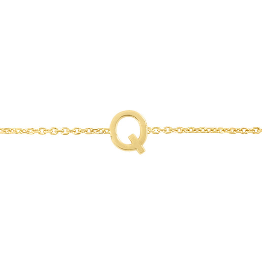 Royal Chain 14K Mini Initial Q Bracelet RCQ13324
