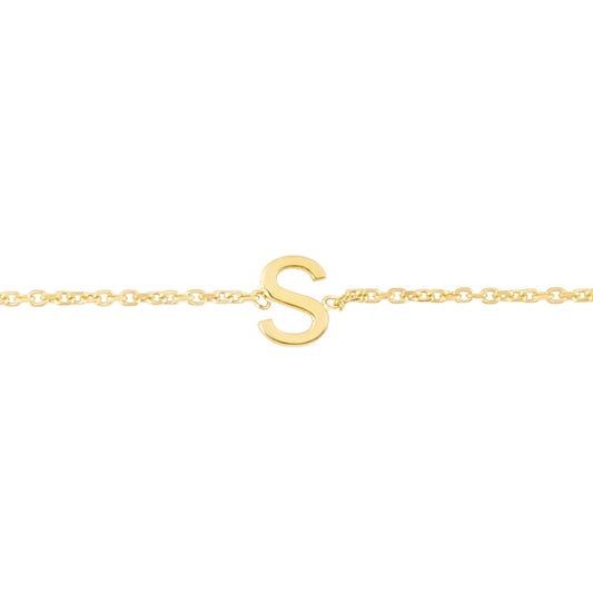 Royal Chain 14K Mini Initial S Necklace RCS13324