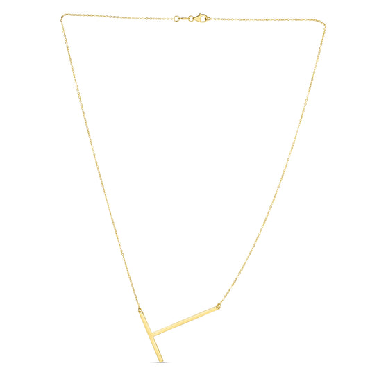 Royal Chain 14K Gold Large Initial T Necklace RCT10908