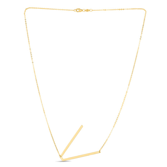 Royal Chain 14K Gold Large Initial V Necklace RCV10908