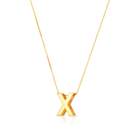 Royal Chain 14K Gold Block Letter Initial X Necklace RCX10969