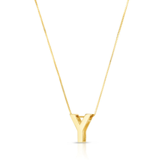 Royal Chain 14K Gold Block Letter Initial Y Necklace RCY10969