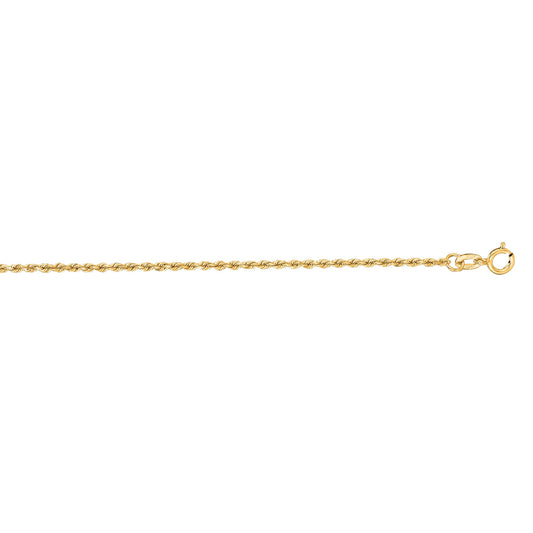 Royal Chain 14K Gold 1.4mm Diamond Cut Royal Rope Chain ROY010