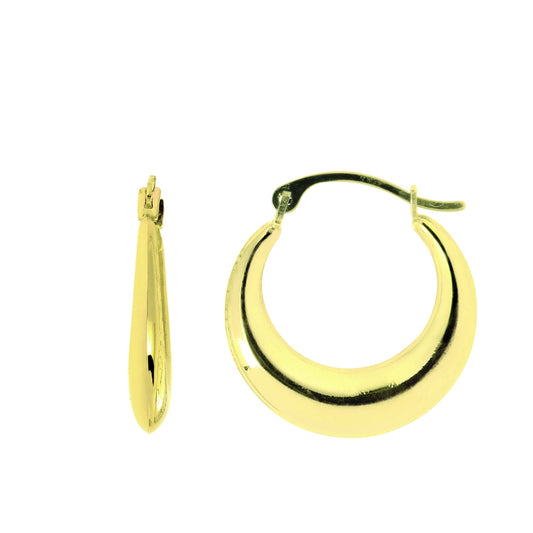 Royal Chain 14K Gold Polished Round Graduated Back to Back Hoop Earring S908