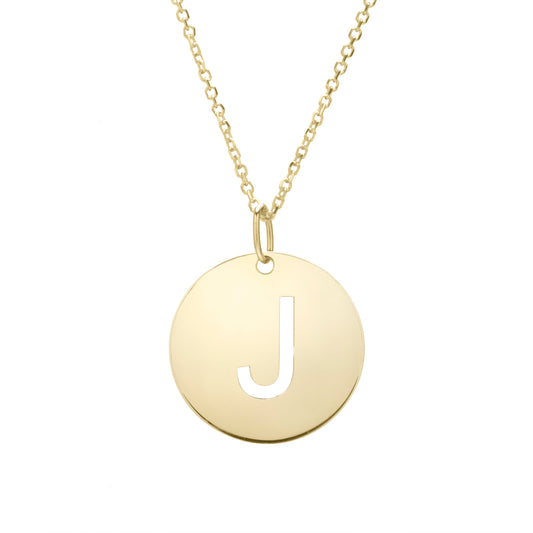 Royal Chain 14K Gold Disc Initial J Necklace SETJ2932